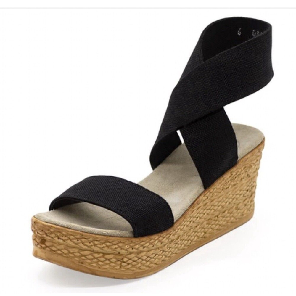 Charleston Shoe Co Cannon Black Croc Size 8 Wedge - Picture 14 of 16